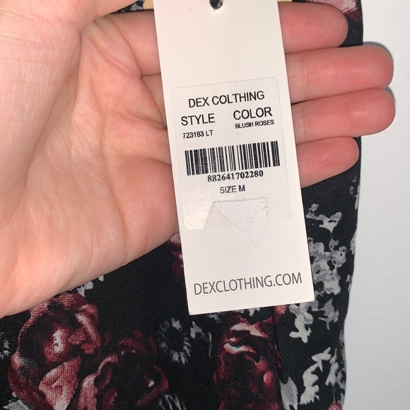 Dex V Neck Roses Blouse Size M - Picture 6 of 9